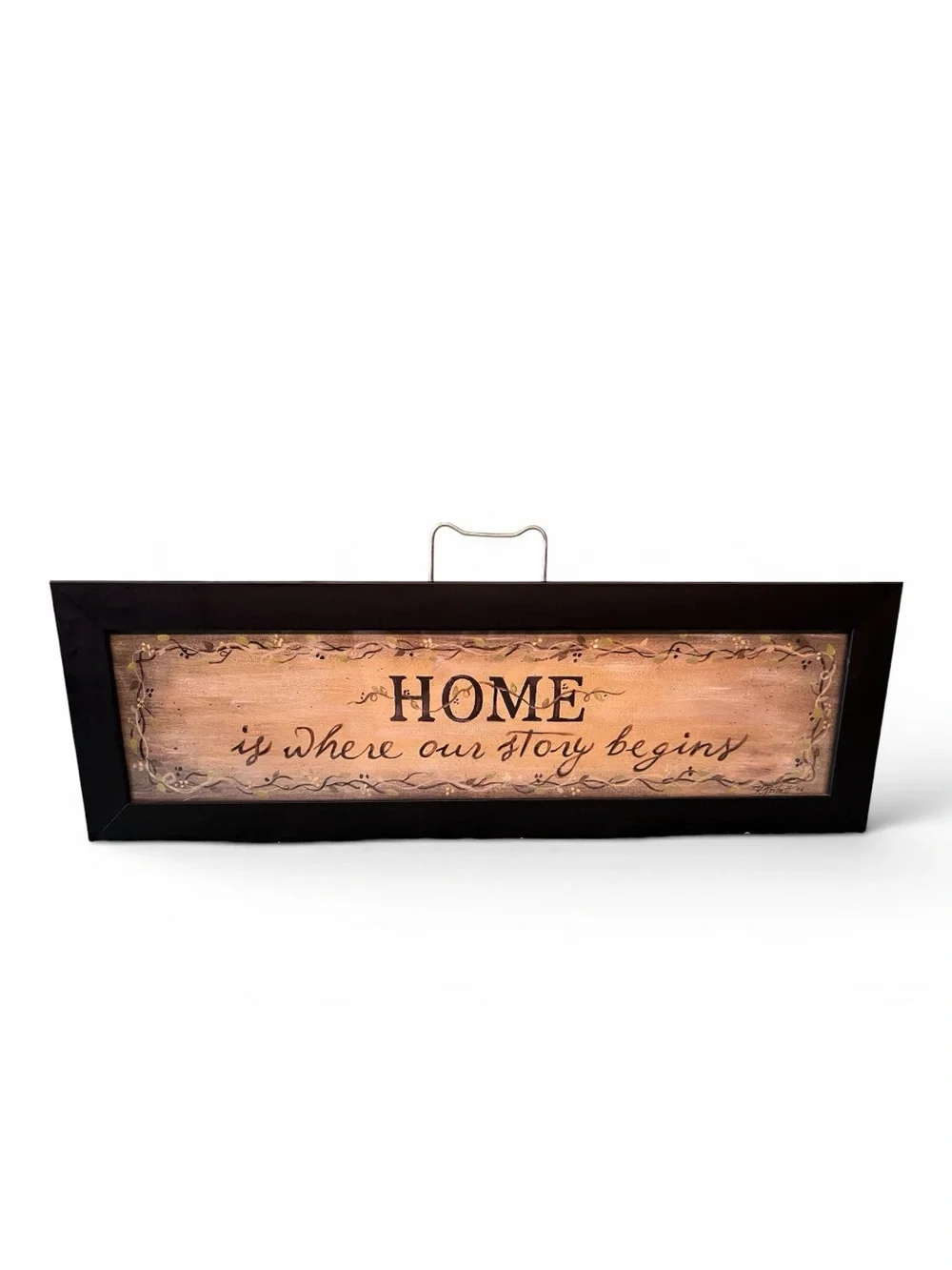 Home Is Where Our Story Begins Framed Glass Wall Art
